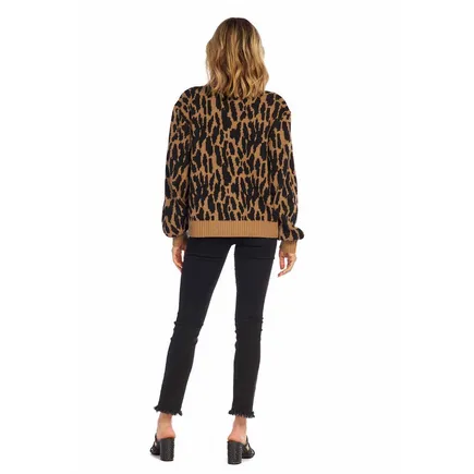 Mudpie Tan Leopard Print Sinclaire Cardigan