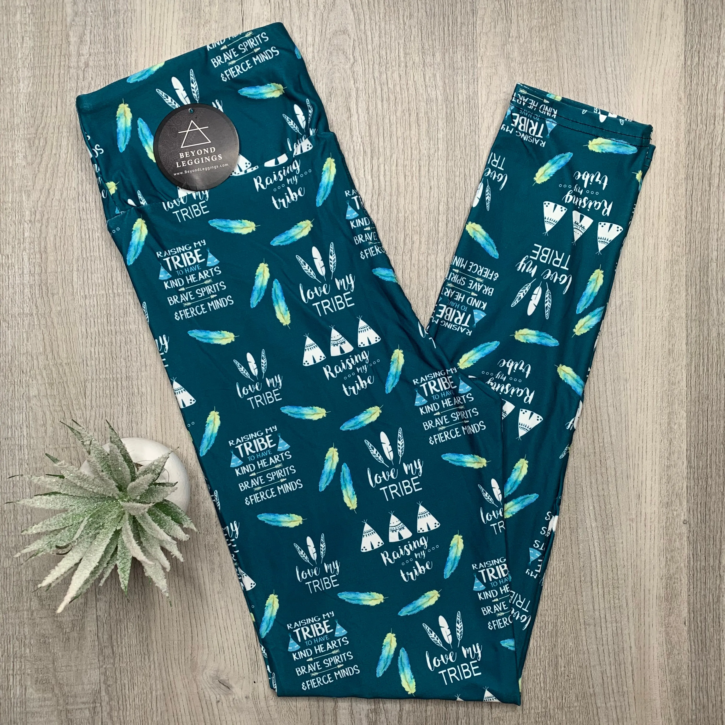 My Tribe Inspirational Print Leggings - High-Waisted, Ultra-Soft Community Spirit Leggings