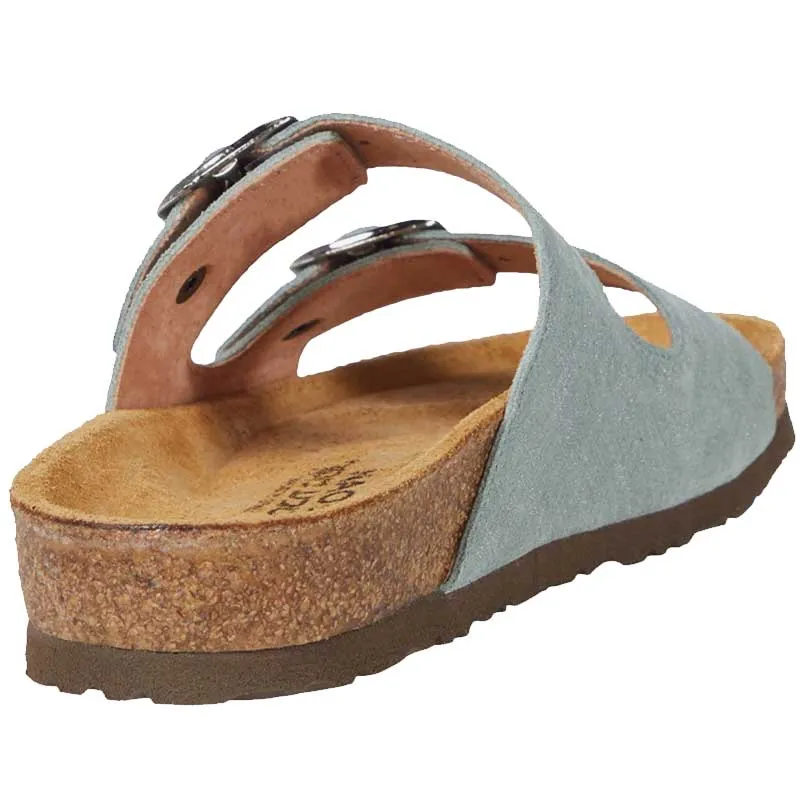 Naot Womens Santa Barbara Two Strap Slide Sandal- Teal Linen