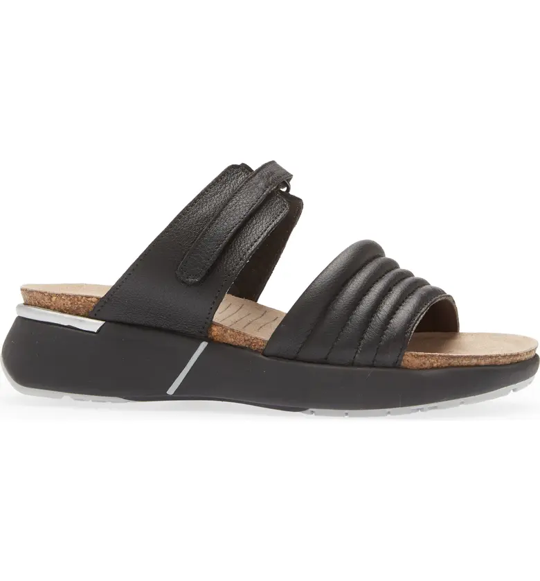 Naot Womens Vesta Slide Sport Sandal- Soft Black Leather