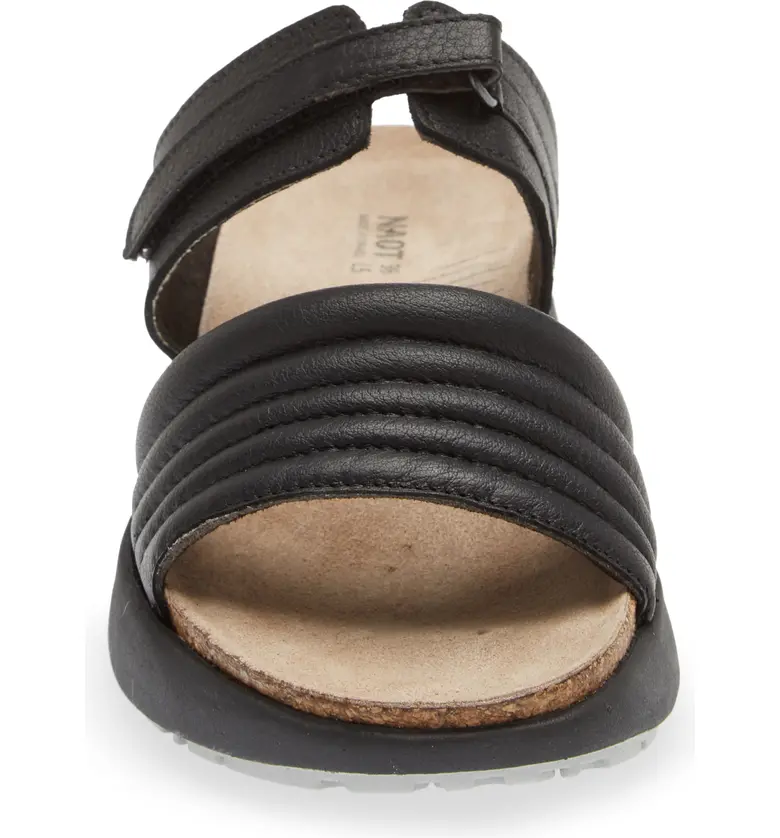 Naot Womens Vesta Slide Sport Sandal- Soft Black Leather