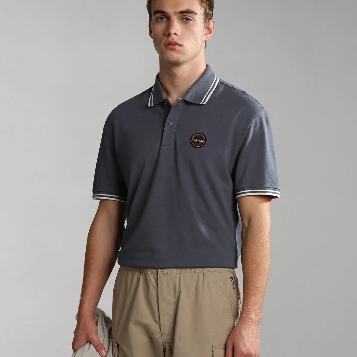 Napapijri - E-Macas SS Polo Shirt in Blu Grisail