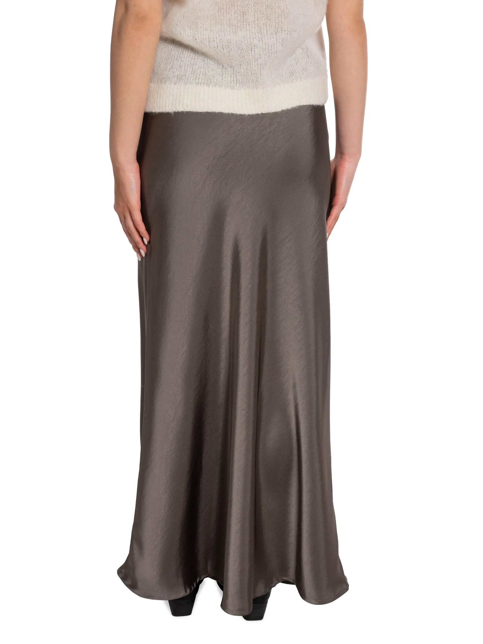 NEO NOIR SKIRT VICKY HEAVY SATEEN WARM GREY