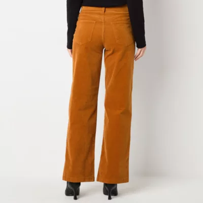 new!St. John's Bay Womens Mid Rise Wide Leg Corduroy Pant