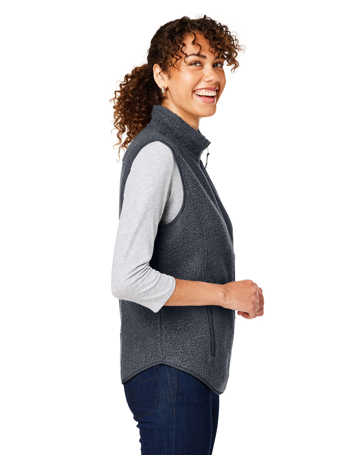 North End NE714W Ladies' Aura Sweater Fleece Vest SKU: NE714W