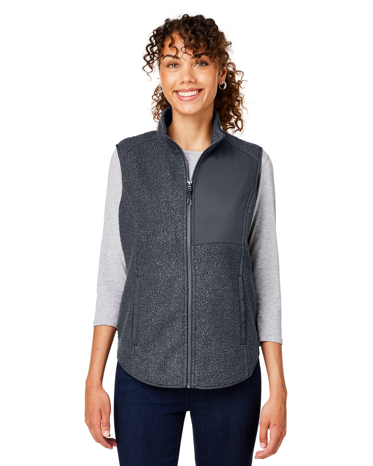 North End NE714W Ladies' Aura Sweater Fleece Vest SKU: NE714W