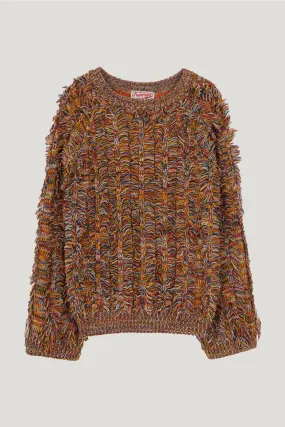 Orange Multicolor Paola Fringe Sweater