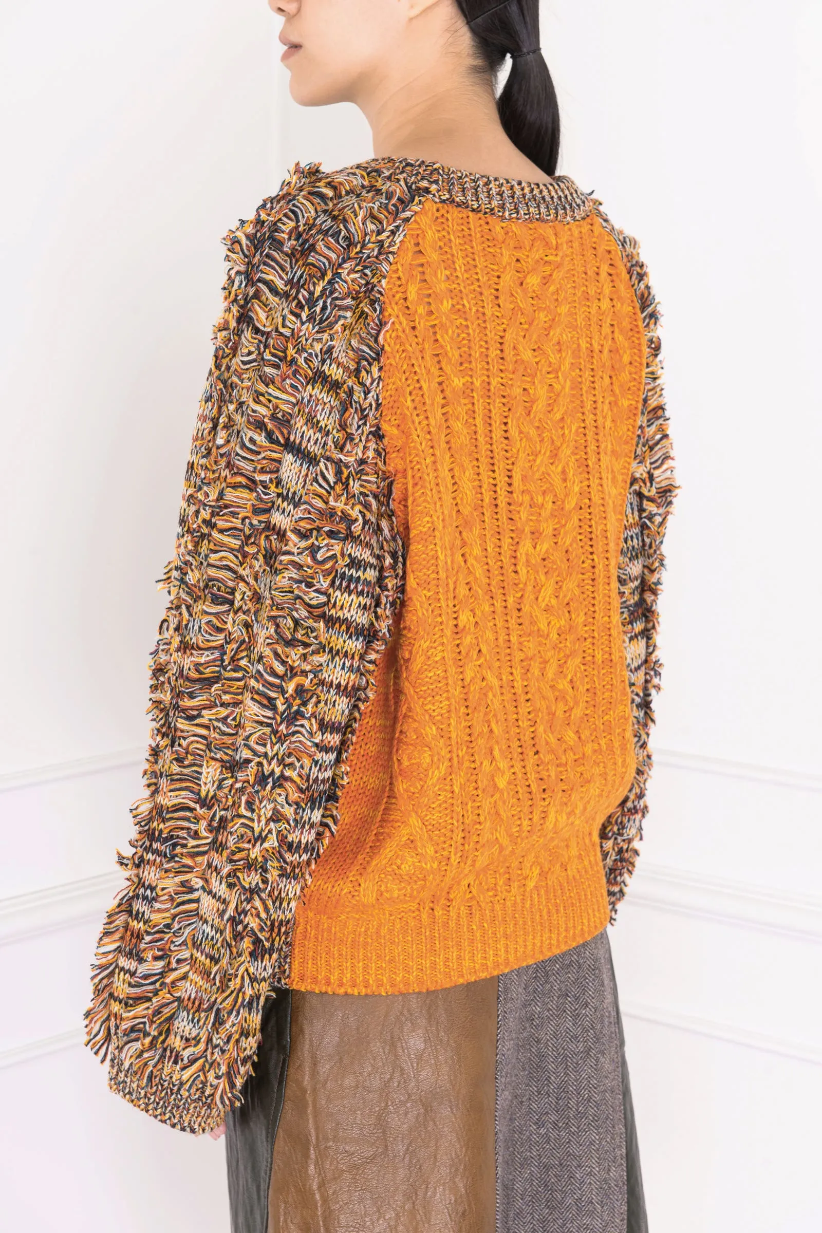 Orange Multicolor Paola Fringe Sweater