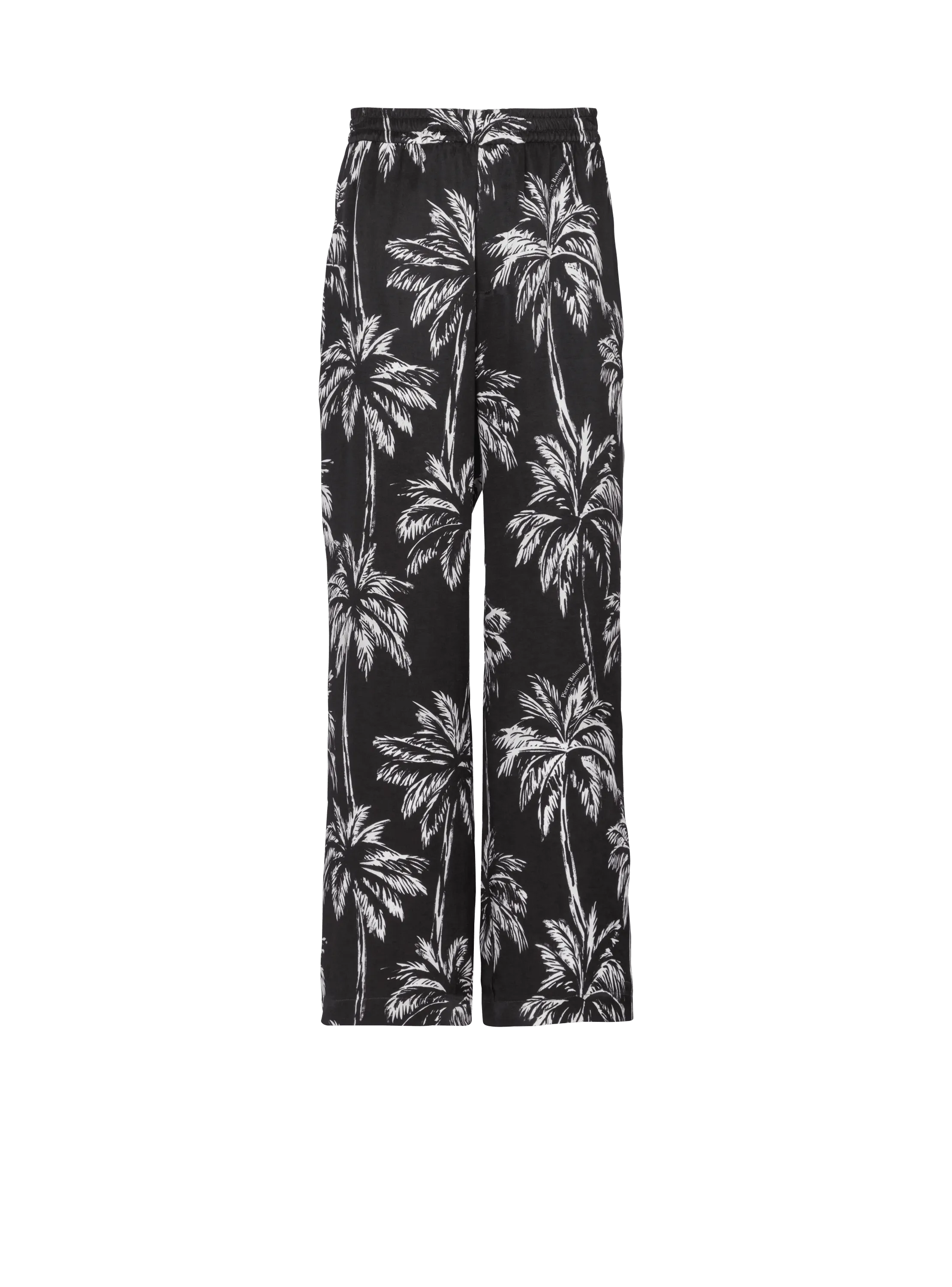 Palm print satin pyjama trousers