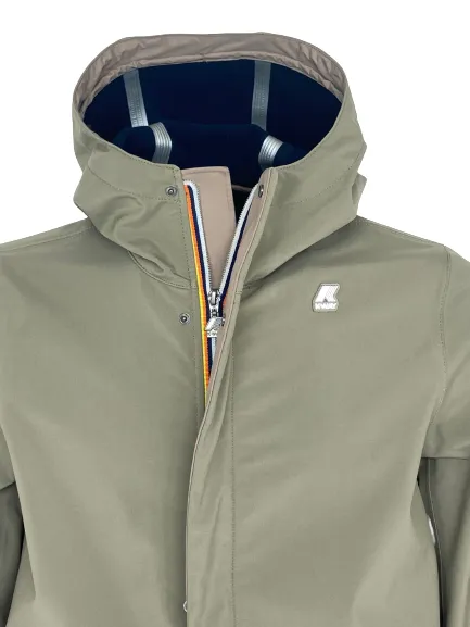 PARKA UOMO VERDE CON CAPPUCCIO