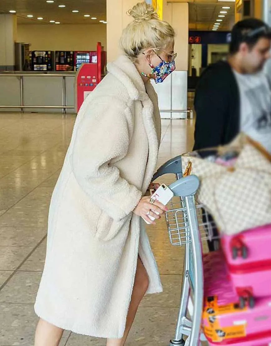 Pixie Lott Shearling White Coat | 35%OFF - ujackets.com