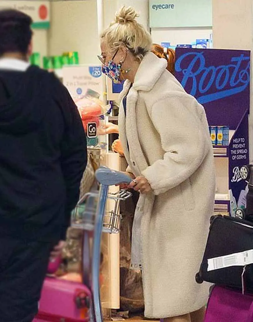 Pixie Lott Shearling White Coat | 35%OFF - ujackets.com