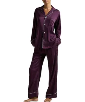 Polo Ralph Lauren Laurel Stretch Silk Long Sleeve Pajama Set