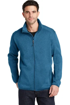 Port Authority Sweater Fleece Jacket F232 Medium Blue Heather