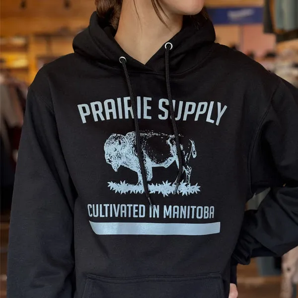 Prairie Supply Company Hoodies - Cultivated In Manitoba - Light Grey/Black