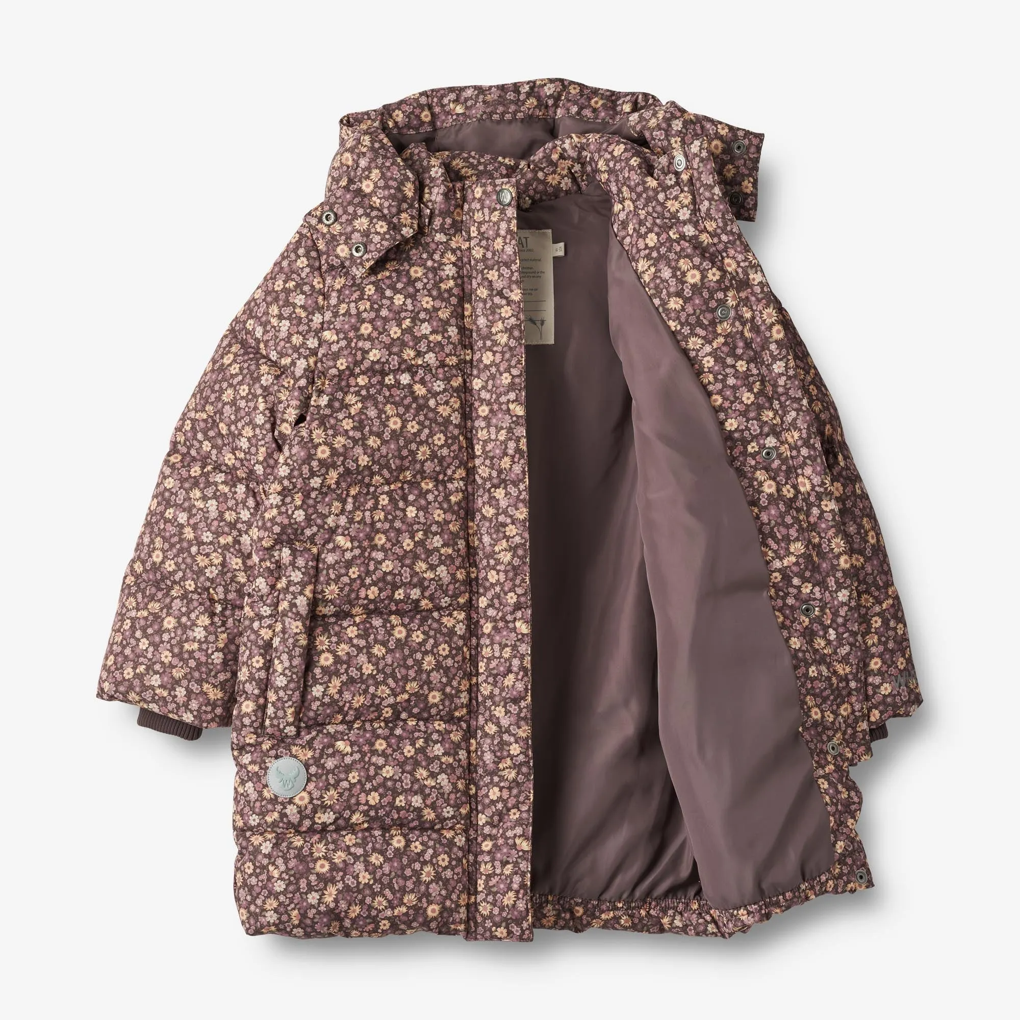 Puffer Coat Yrsa - eggplant flowers