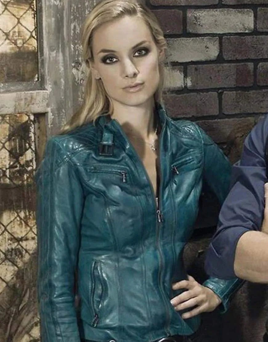 Rachel Skarsten Lost Girl Leather Jacket - Tamsin Blue Jacket