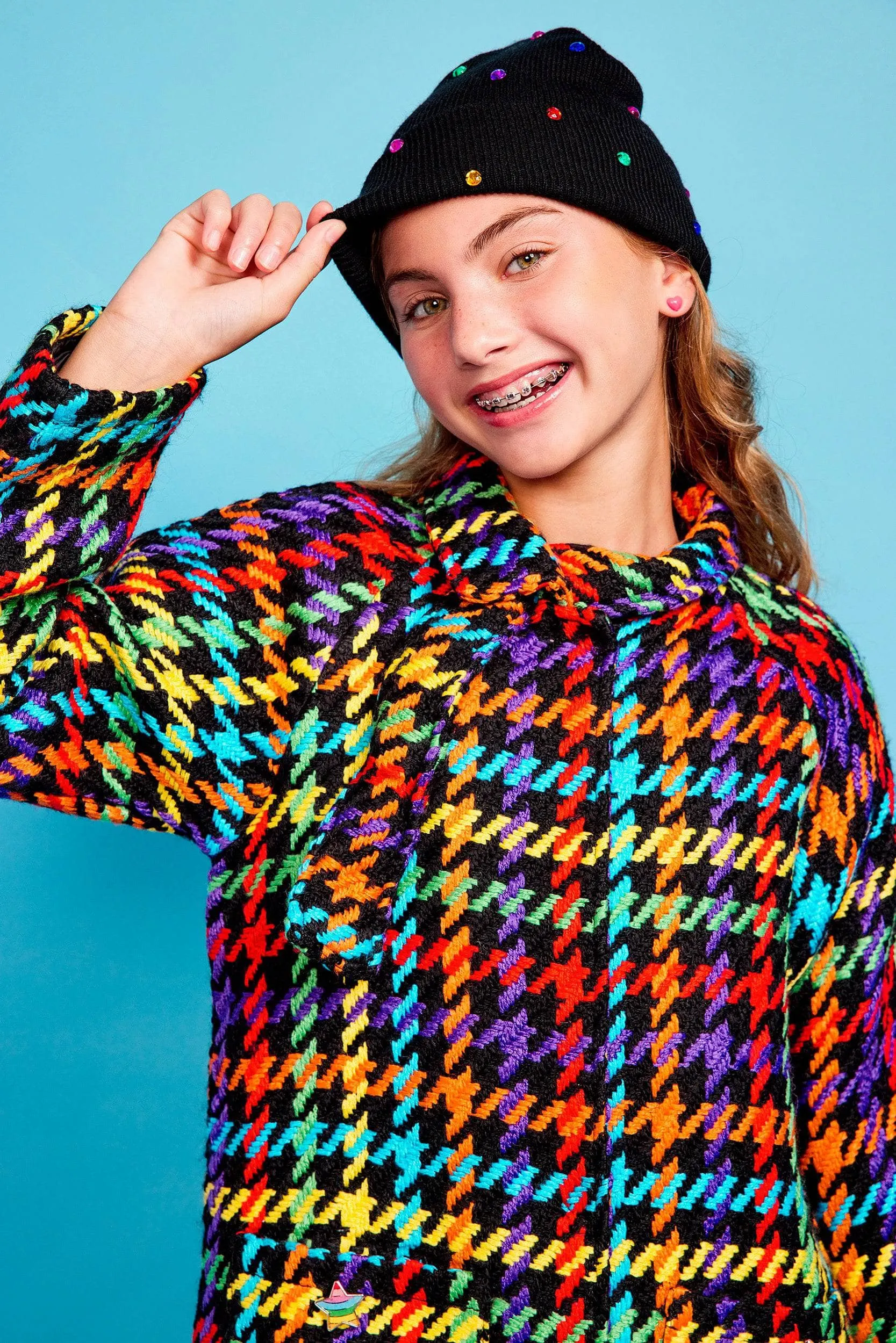 Rainbow Houndstooth Coat