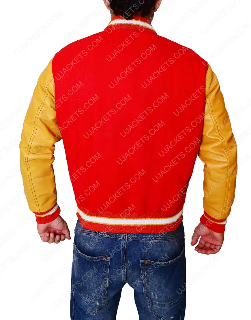 Red And Yellow Michael Jackson Varsity Jacket - Ujackets