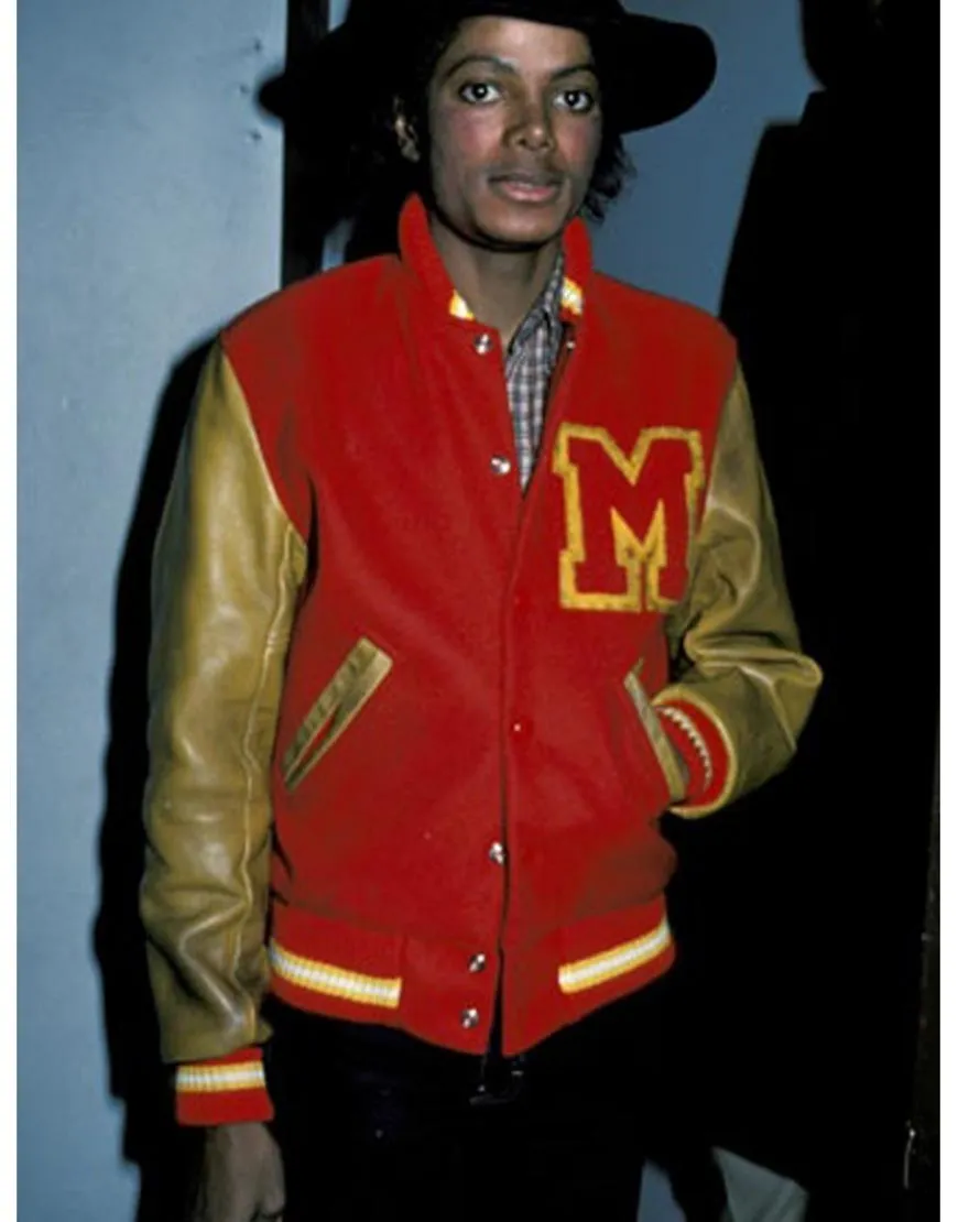 Red And Yellow Michael Jackson Varsity Jacket - Ujackets