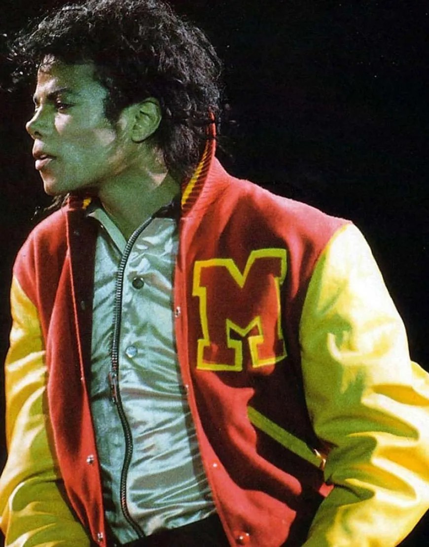 Red And Yellow Michael Jackson Varsity Jacket - Ujackets