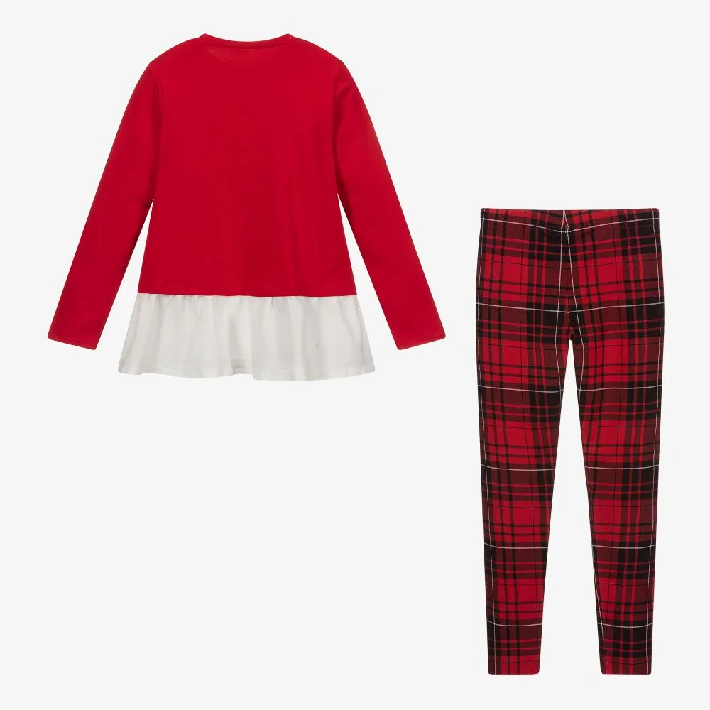 Red Tartan Leggings Set