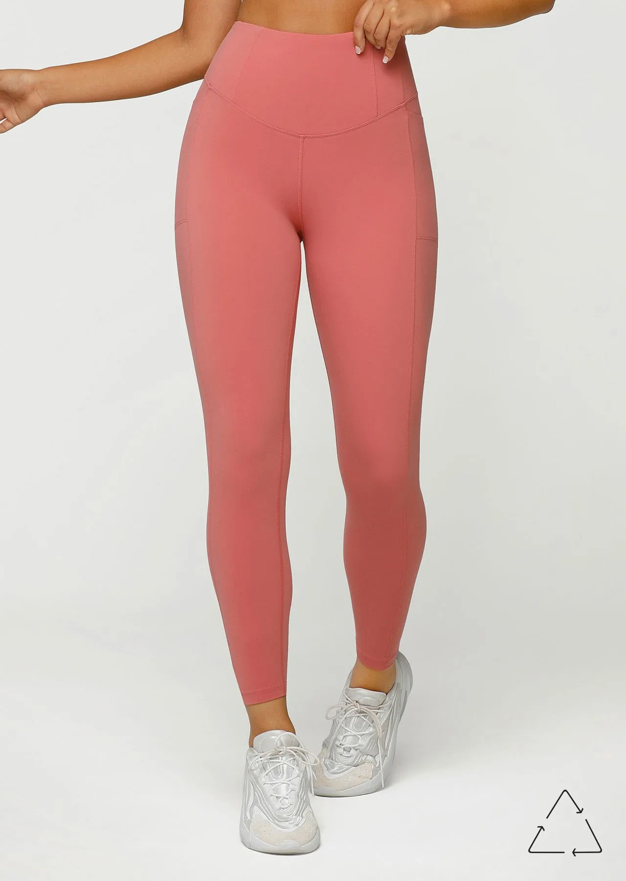 Refresh Recycled Phone Pocket Ankle Biter Leggings | Pink | Tights and Leggings | Lorna Jane Australia