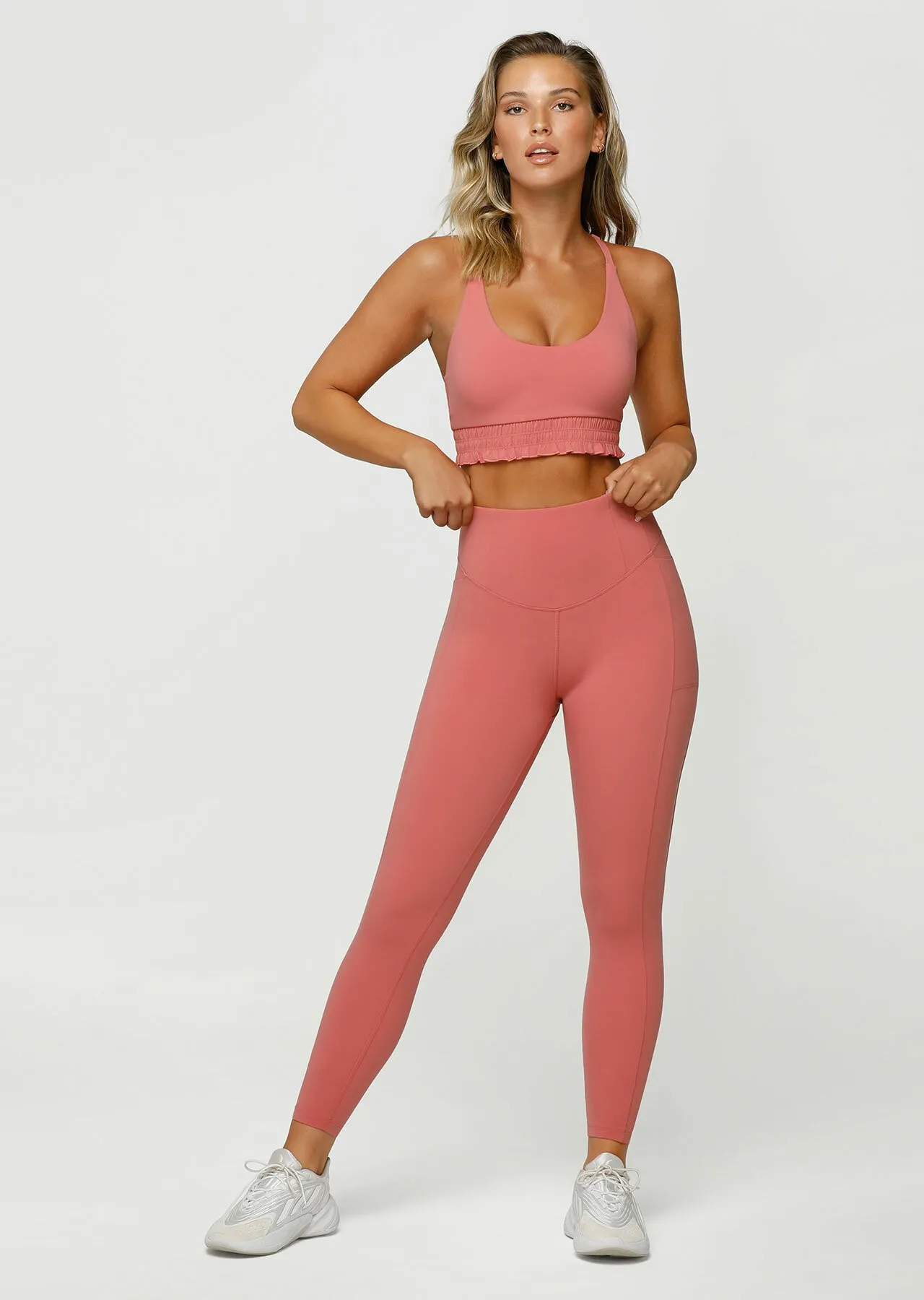 Refresh Recycled Phone Pocket Ankle Biter Leggings | Pink | Tights and Leggings | Lorna Jane Australia