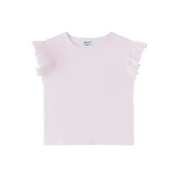 Ruffle Basic Tee | Baby Pink