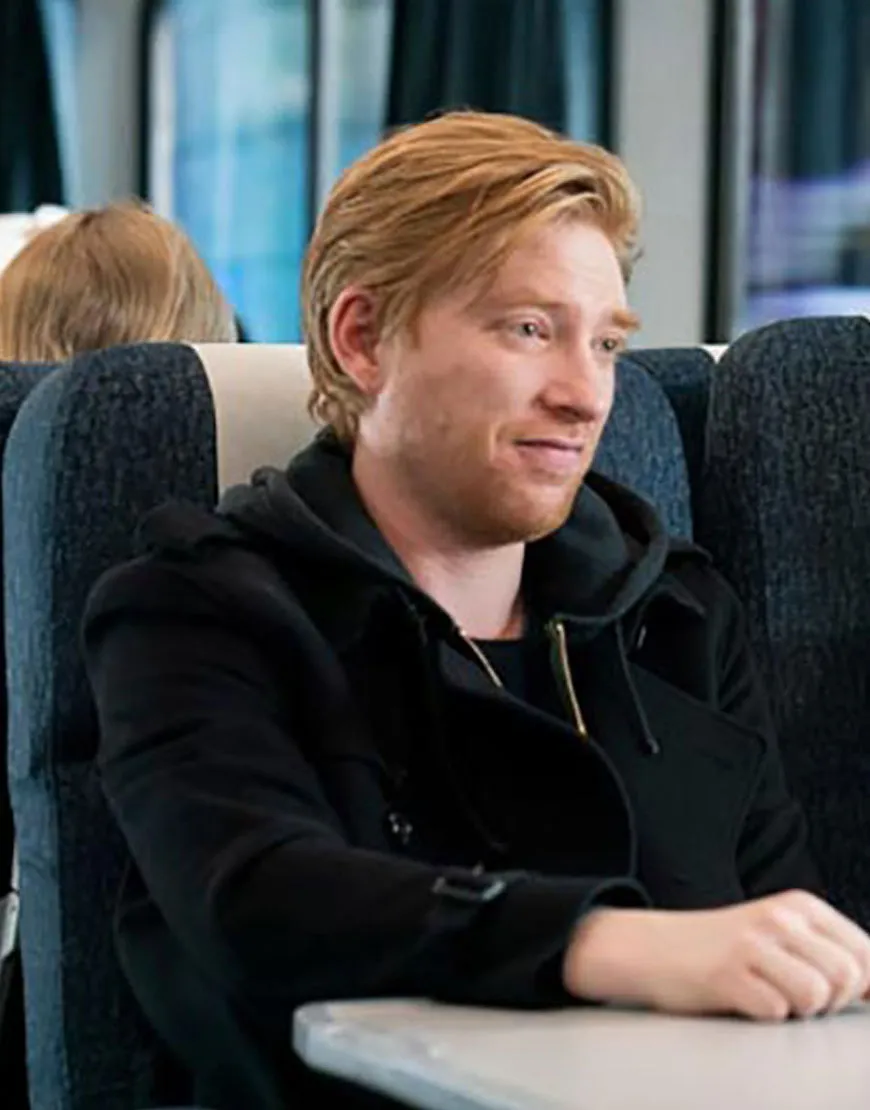 Run Billy Johnson Coat | Domhnall Gleeson Black Woolen Coat | 50% OFF