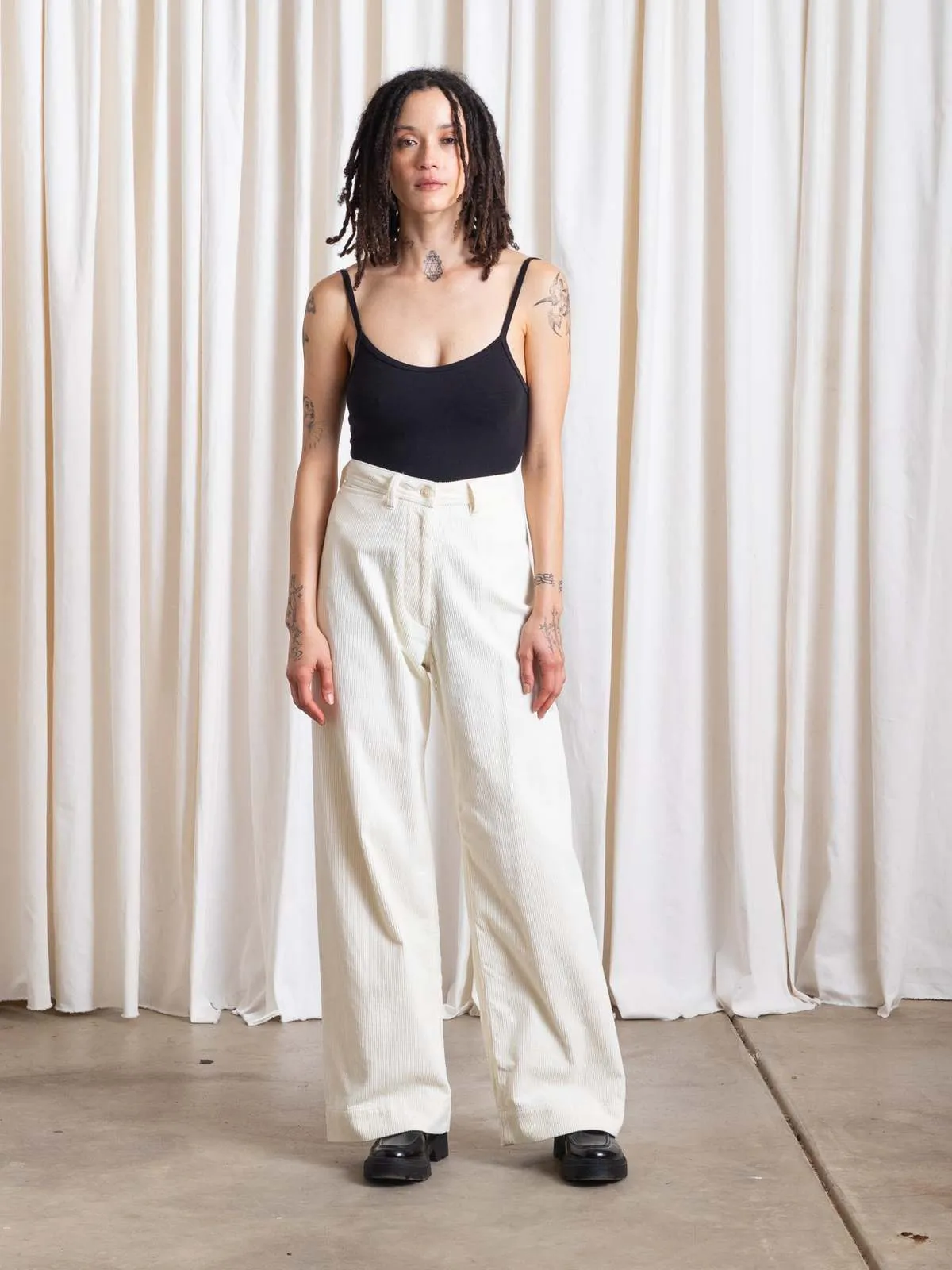 SAILOR PANT - WHITE CORDUROY