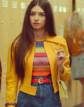 Sex Education Season 2 Yellow Mimi Keene Jacket | Yellow Leather Jacket