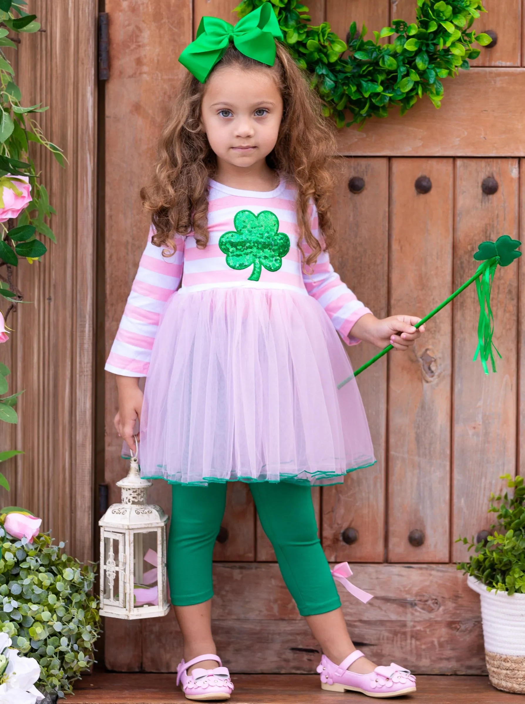 Shamrock Sparkle Tutu Tunic And Legging Set