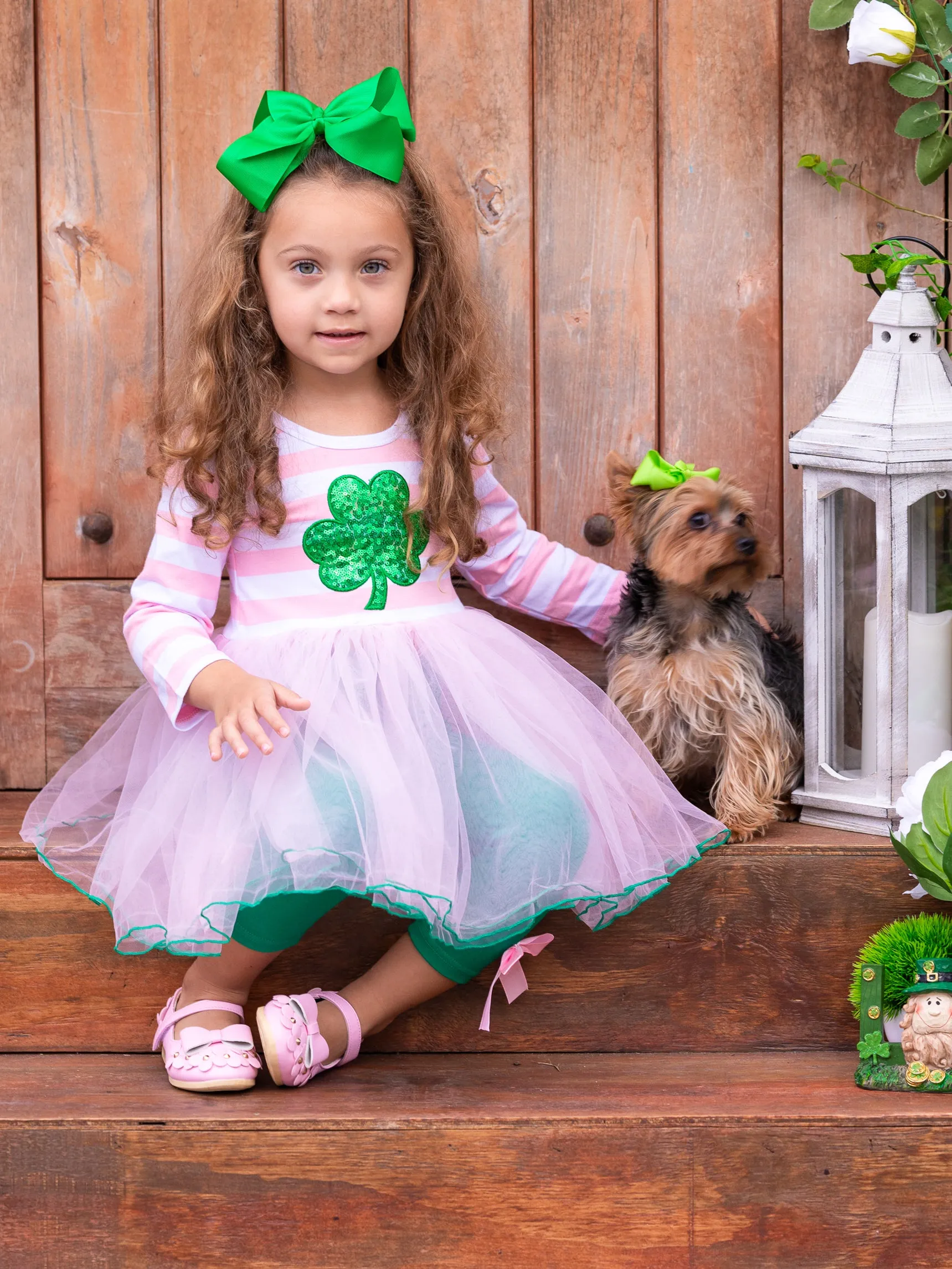 Shamrock Sparkle Tutu Tunic And Legging Set