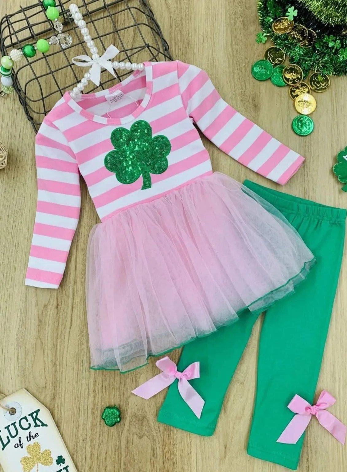 Shamrock Sparkle Tutu Tunic And Legging Set