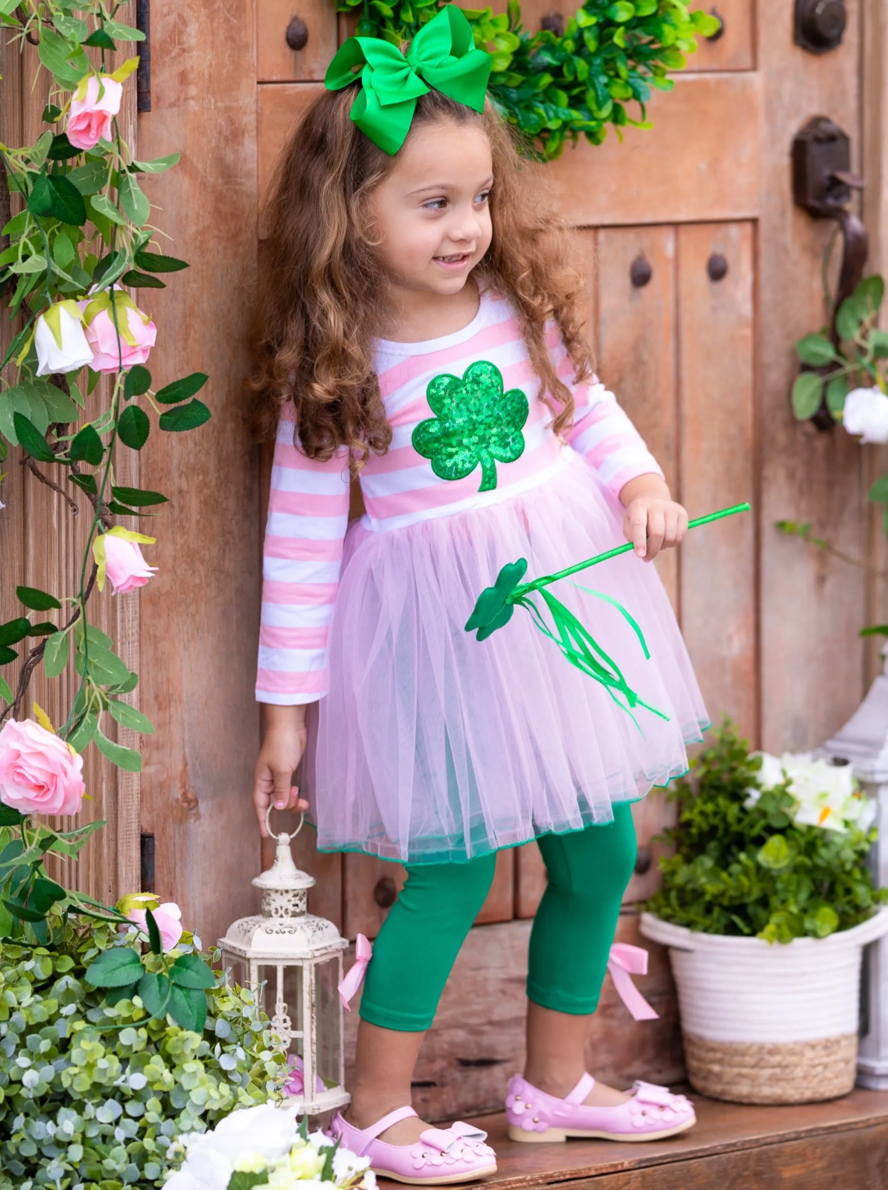 Shamrock Sparkle Tutu Tunic And Legging Set