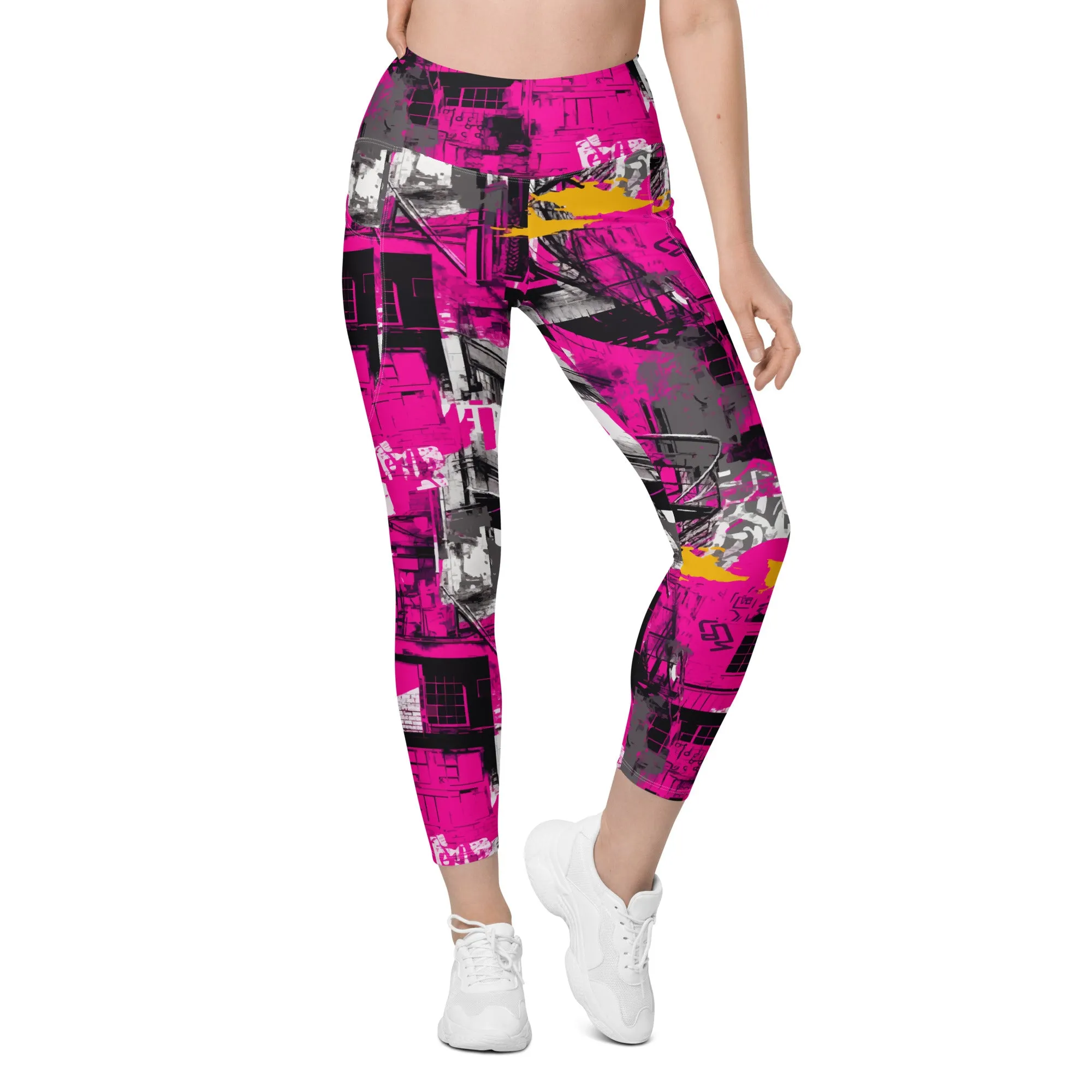 Streetwise Strides: Women's Running Leggings with Pockets - Urban Decay 002