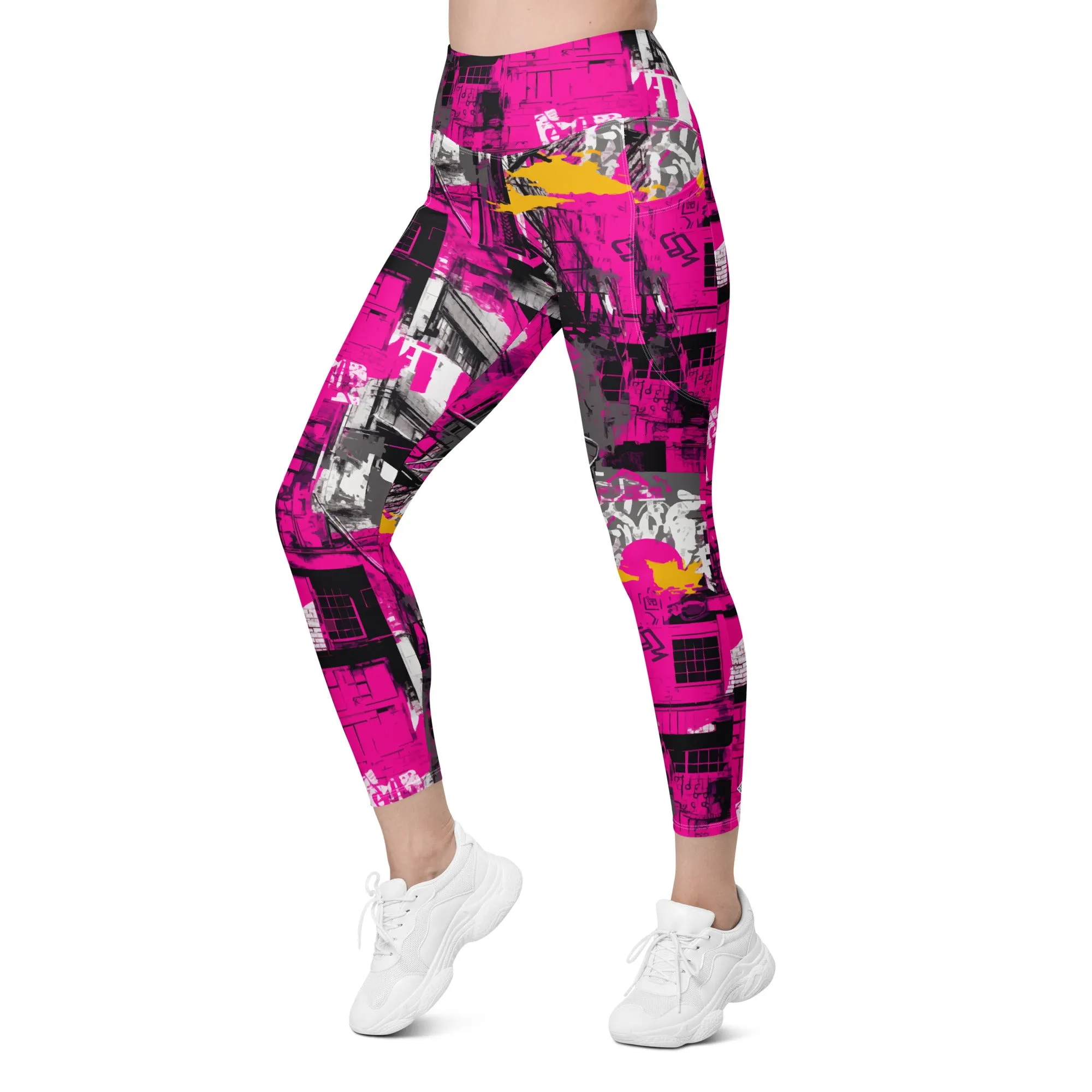 Streetwise Strides: Women's Running Leggings with Pockets - Urban Decay 002