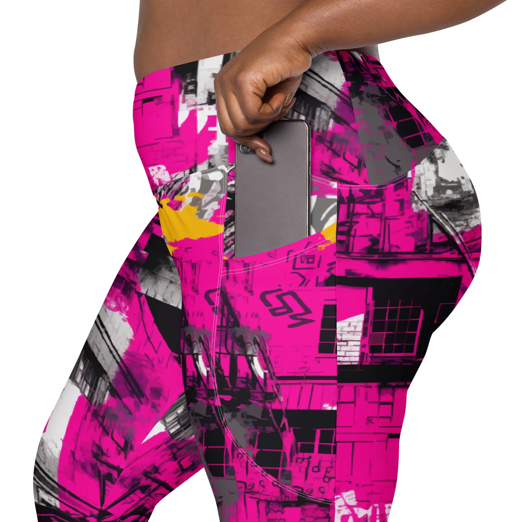 Streetwise Strides: Women's Running Leggings with Pockets - Urban Decay 002