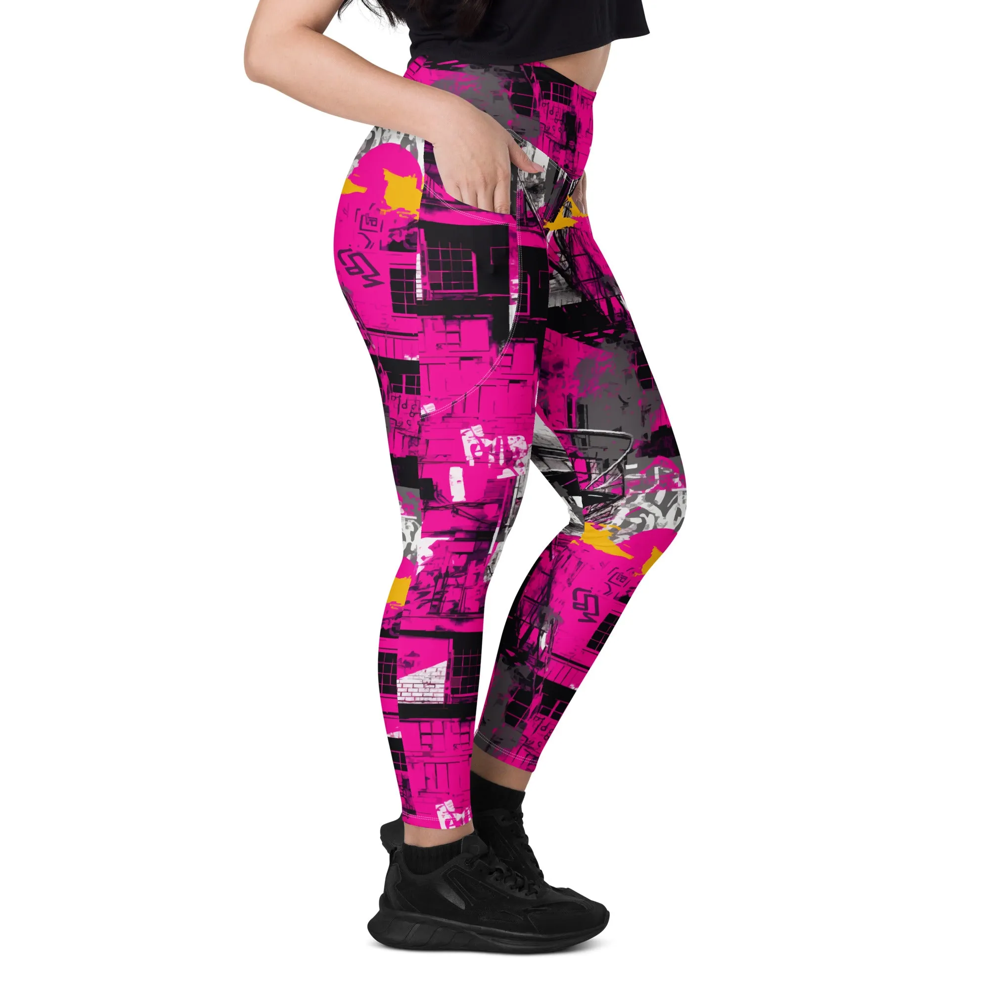 Streetwise Strides: Women's Running Leggings with Pockets - Urban Decay 002