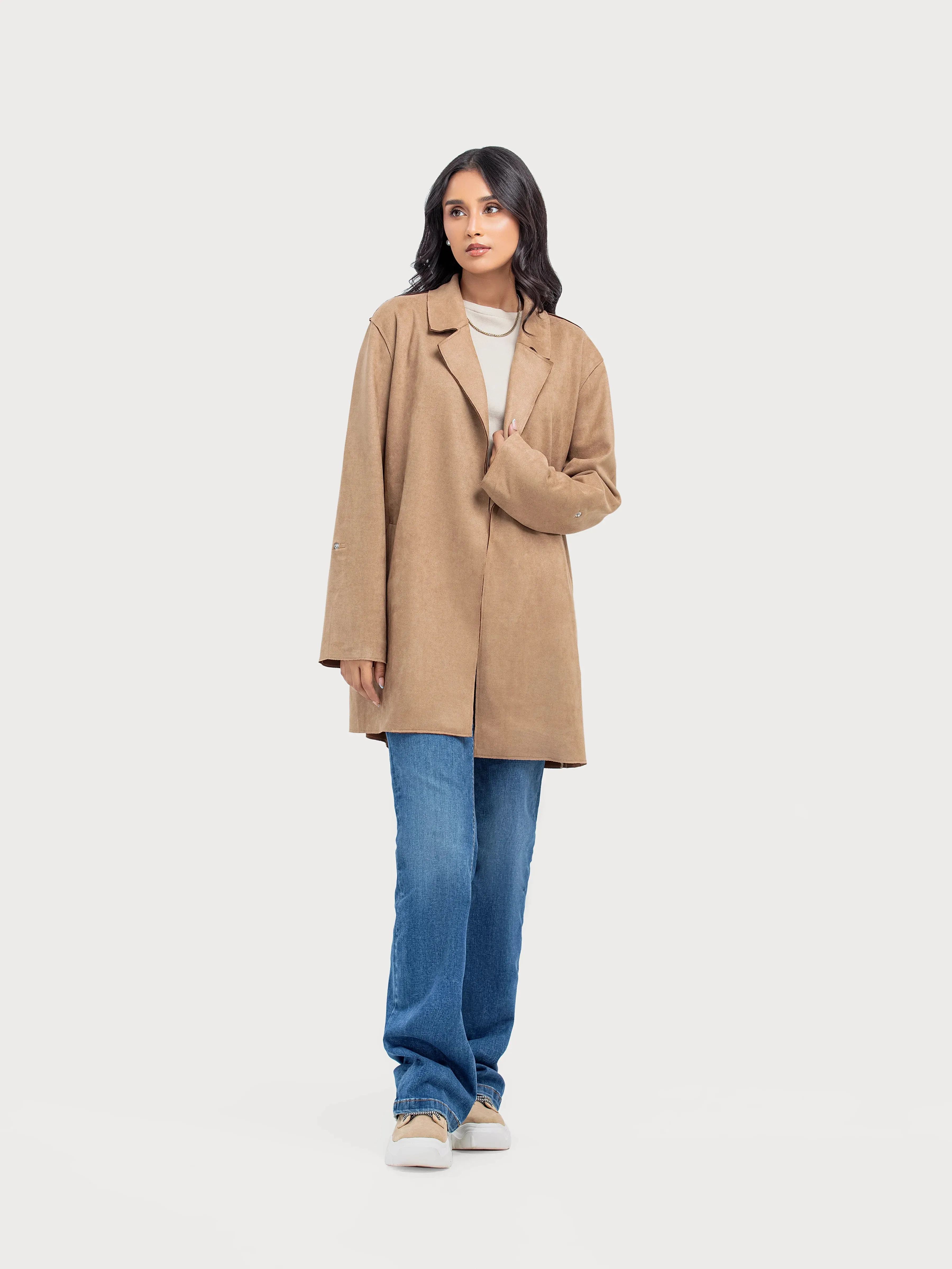 Suede Long Coat - FWTJ24-003