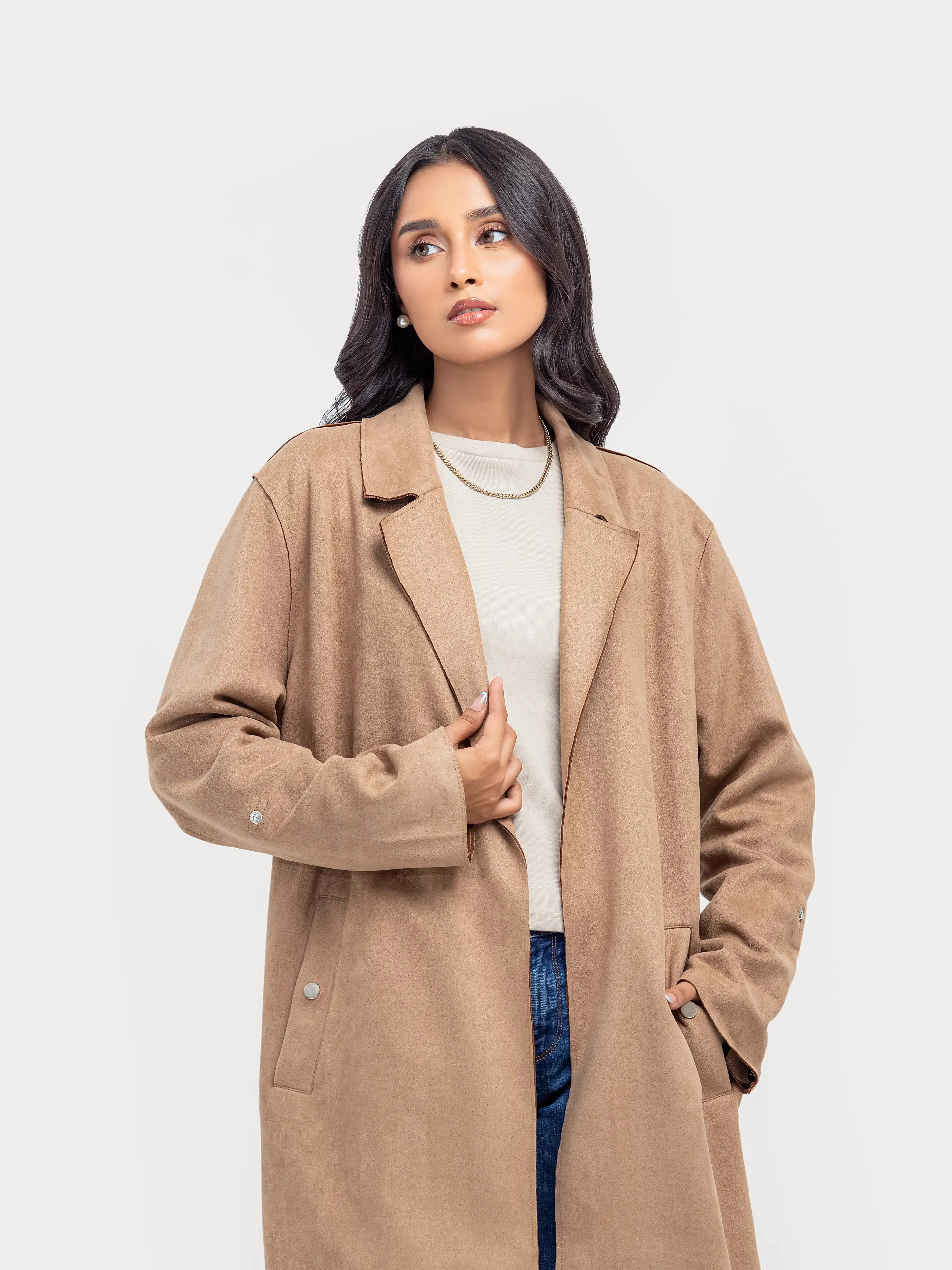 Suede Long Coat - FWTJ24-003