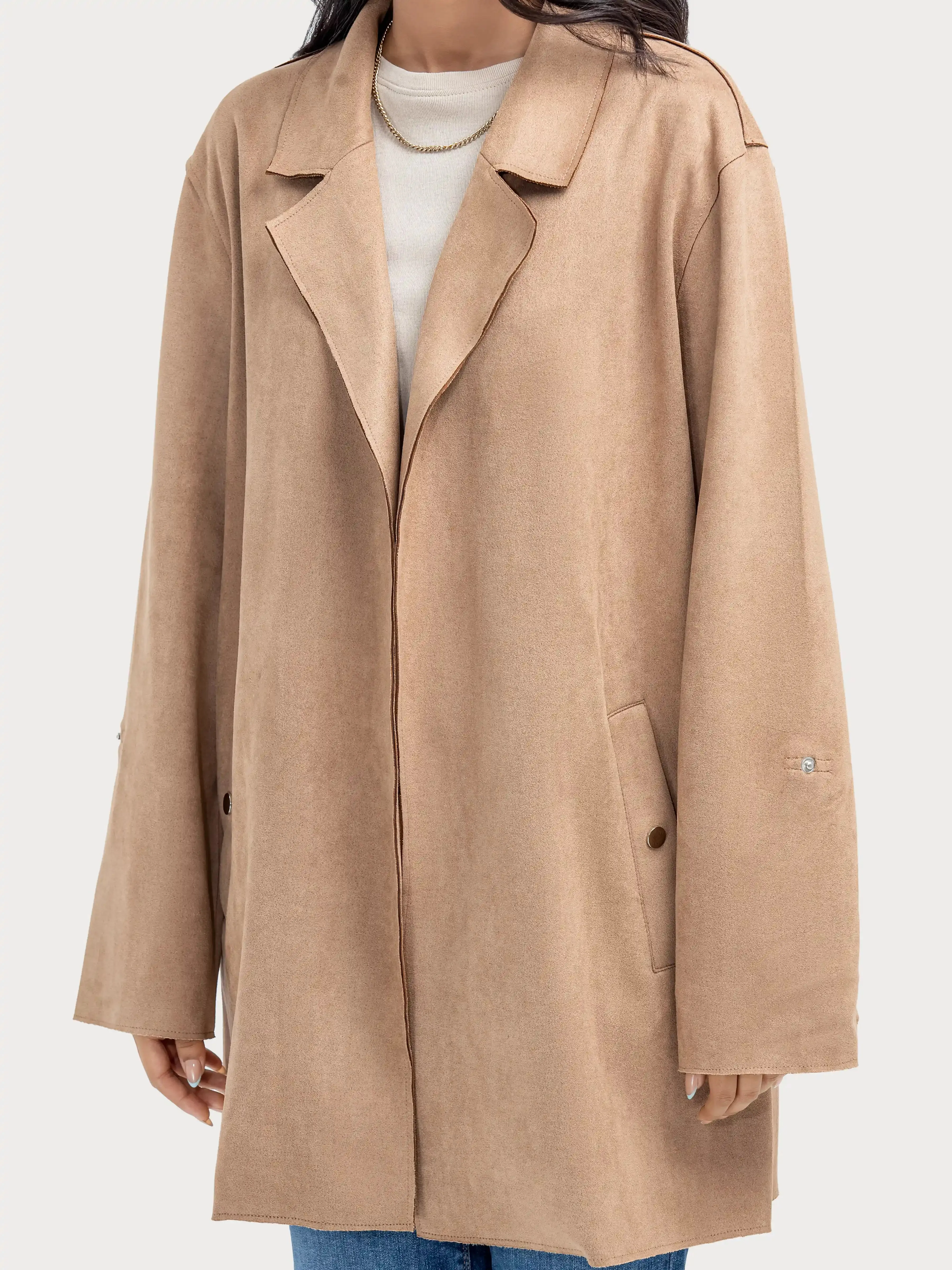 Suede Long Coat - FWTJ24-003