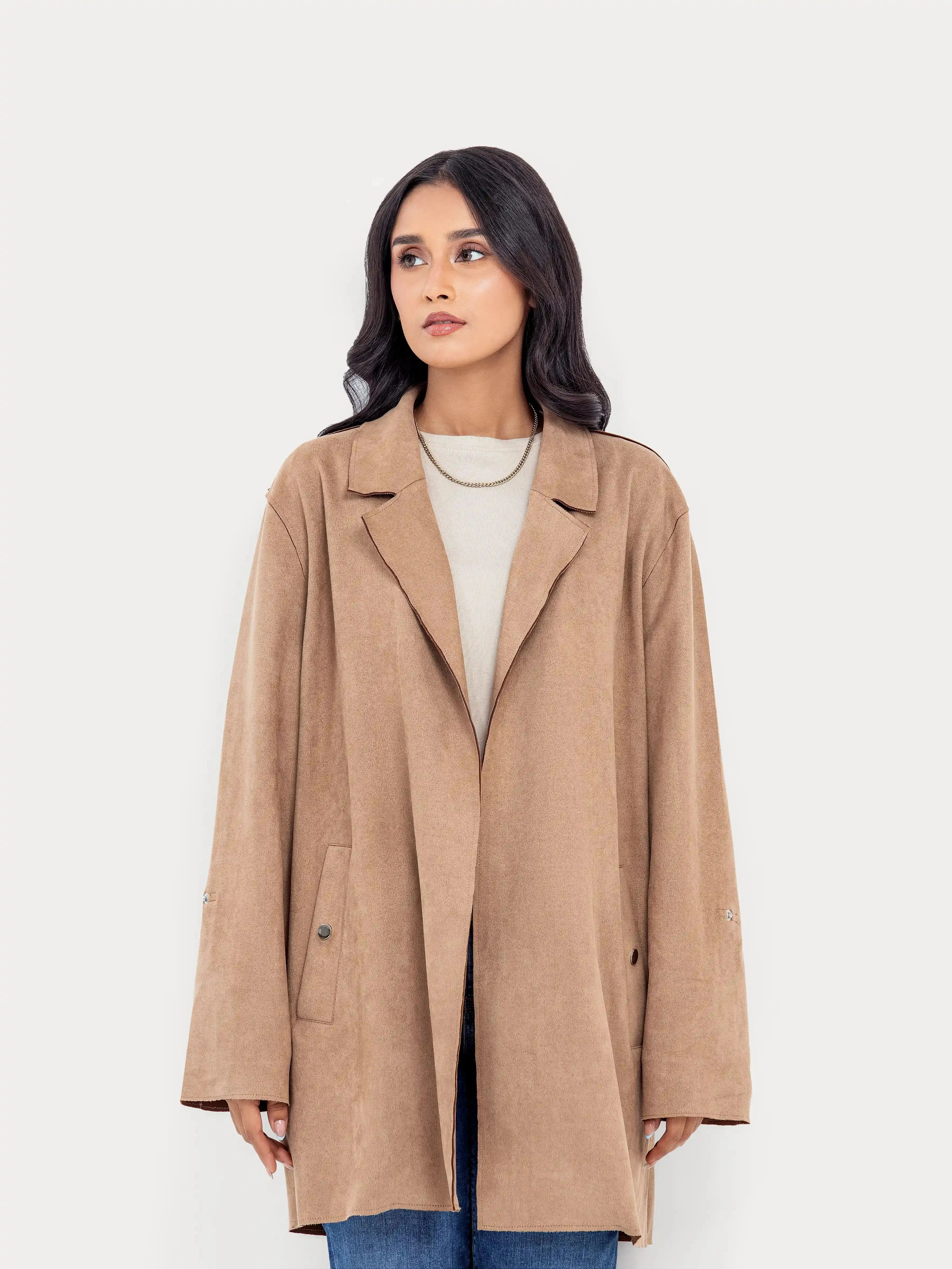 Suede Long Coat - FWTJ24-003