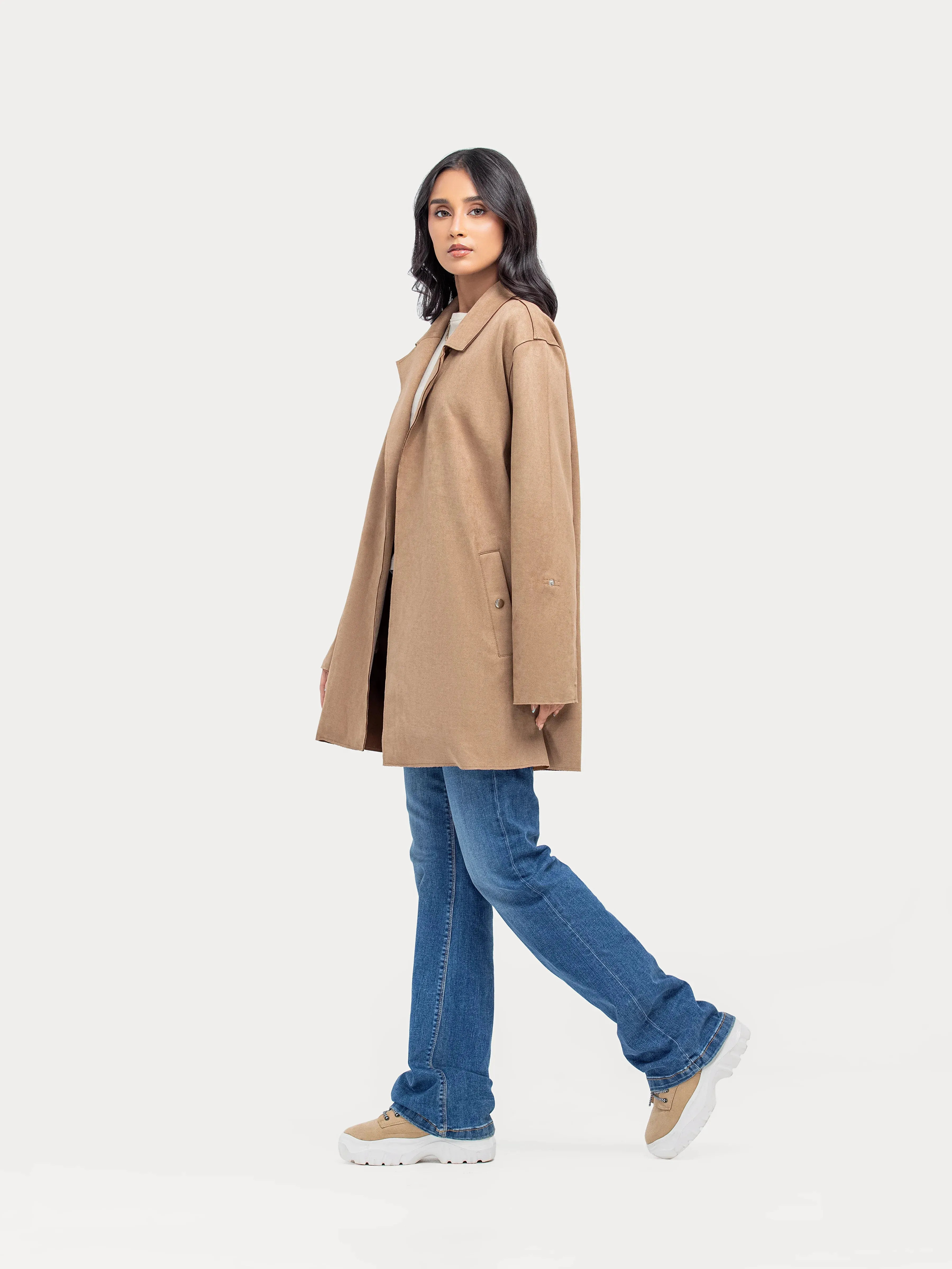 Suede Long Coat - FWTJ24-003