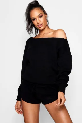 Sweater And Shorts Heavy Knitted Set