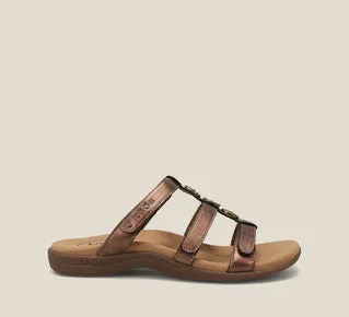 Taos Womens Prize 4 Lightweight Three Strap Slide Sandal- Bronze