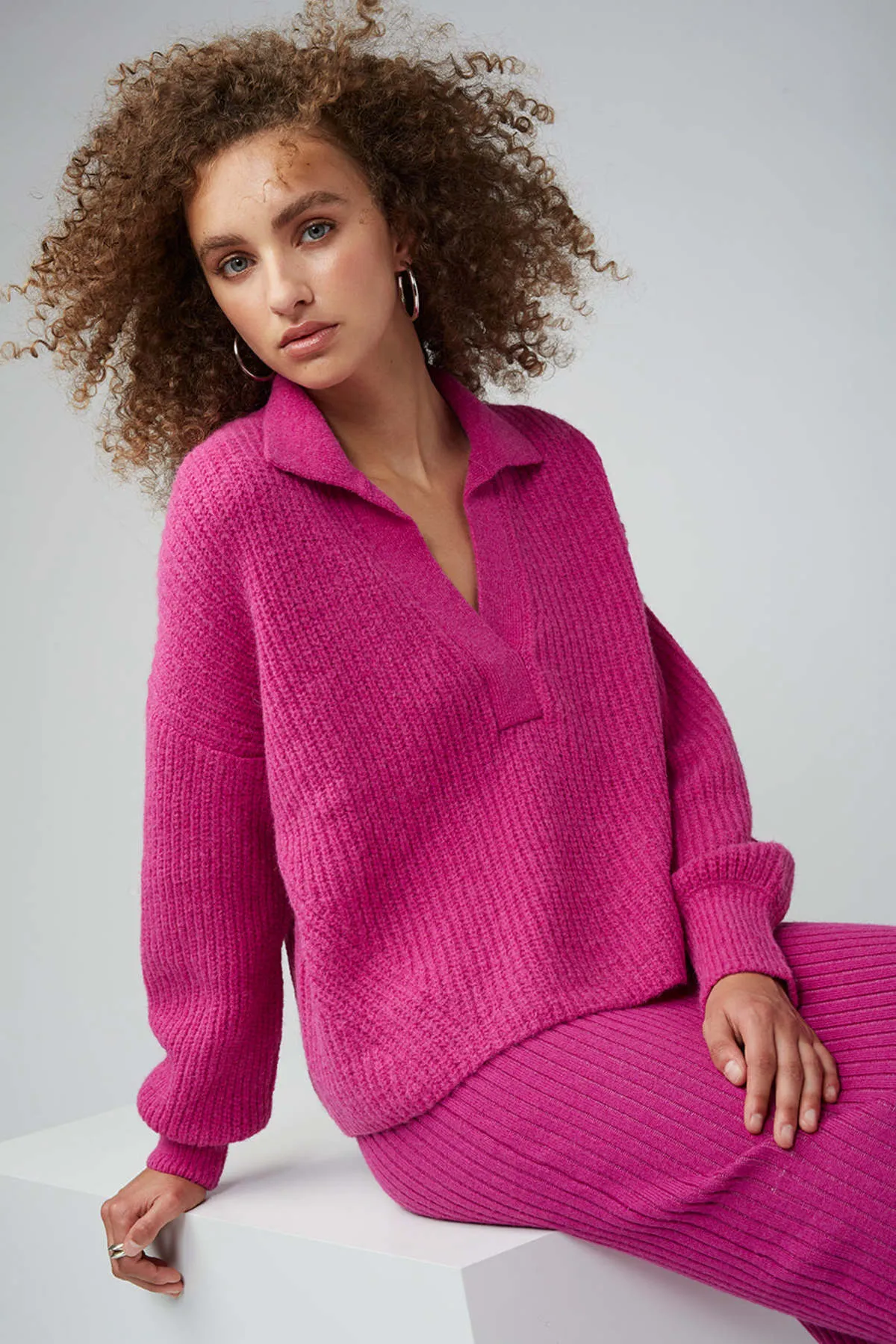 Tatum Sweater - Fuchsia