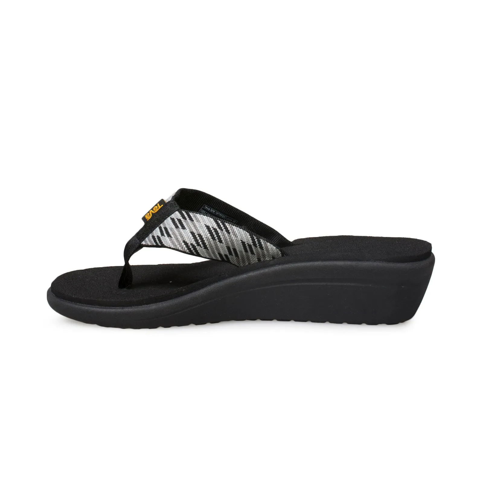 Teva Voya Wedge Nitro Black White Flip Flops - Women's