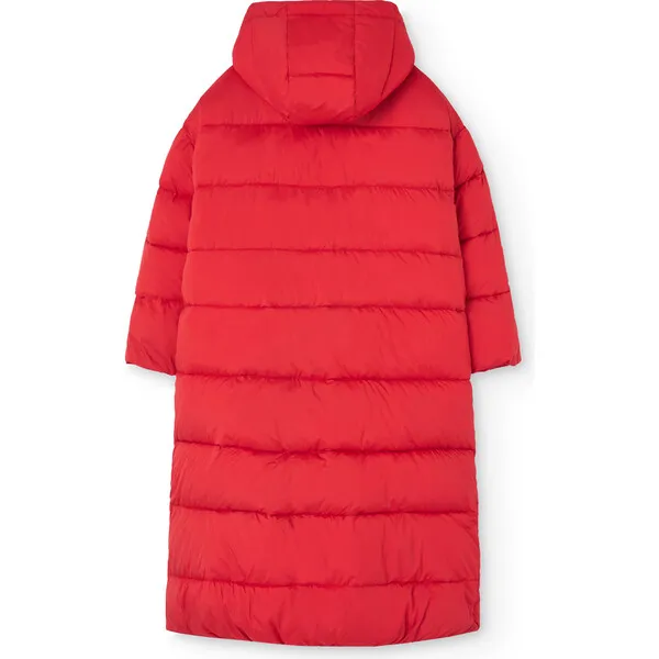 The Animals Observatory Calf Striped Relaxed Fit Padded Jacket, Red